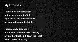 Image result for Poems About Homework Excuses