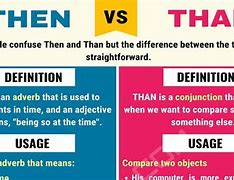 Image result for Then and than Examples