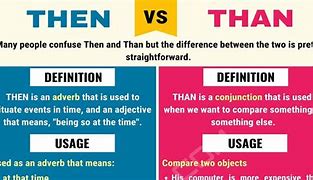 Image result for Then and than in a Sentence