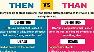 Image result for Difference Between Then and than Examples