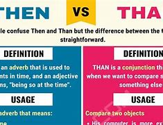 Image result for Then versus Than