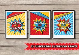 Image result for Superhero Bathroom Wall Art