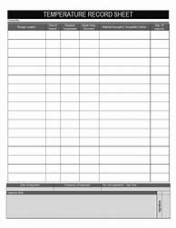 Image result for Delivery Temperature Record Sheet