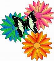 Image result for Summer Flower with Butterflies Clip Art