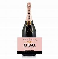 Image result for Champagne with Pink Label and Black Lettering