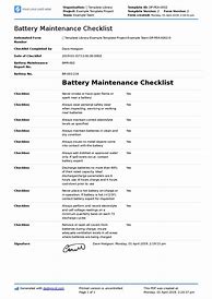 Image result for Battery Inspection Checklist