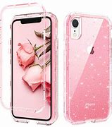 Image result for iPhone XR Pink Clear Sparkle Case