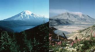 Image result for Mount St. Helens Before and After Eruption