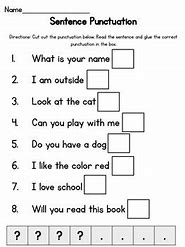 Image result for Simple Punctuation Worksheets