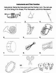 Image result for Printable Instrument Family Worksheet