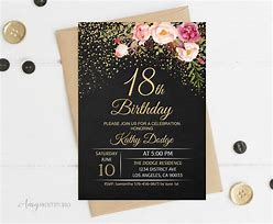 Image result for 18 Birthday Invitation Card