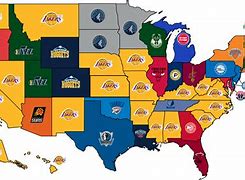 Image result for NBA Teams Map by Colors