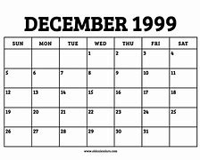 Image result for December 1999 Calendar