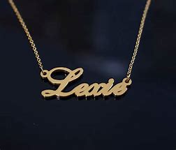 Image result for Gold Name Necklace