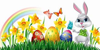 Image result for Cartoon Bunny Easter Eggs Grass