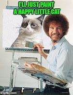 Image result for Bob Ross Cat Meme