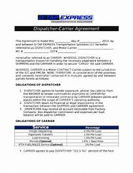 Image result for Dispatcher Carrier Agreement Template