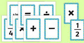 Image result for Math Symbol Cards