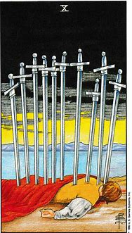 Image result for Ten of Swords Tarot Card