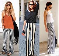 Image result for Black and White Horizontal Striped Pants
