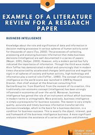 Image result for Literature Review Example