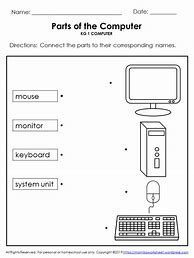 Image result for Parts of Computer Worksheet Nursery