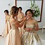 Image result for V-Neck Satin Bridesmaid Dresses Champagne