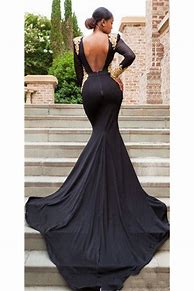 Image result for Black Lace Mermaid Prom Dress