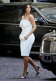 Image result for Kim Kardashian On a Short White Dress
