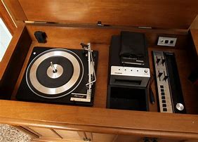 Image result for Console TV with Eight Track Player and Turntable