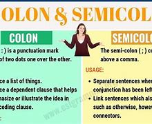 Image result for Semicolon vs Colon Symbol
