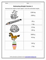 Image result for Weight and Mass Measurement Worksheets