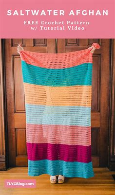 Saltwater Afghan, free crochet throw blanket pattern - TL Yarn Crafts | Crochet patterns free blanket, Tl yarn crafts, Throw blanket pattern