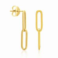 Image result for Paper Clip Gold Diamond Earrings