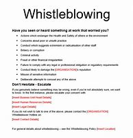 Image result for Whistleblower Blower Policies Template