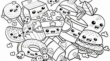 Image result for Cute Coloring Pages Small Food