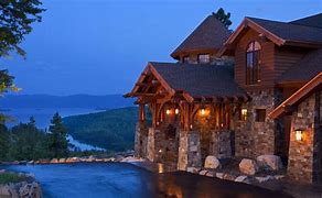 Image result for Beautiful Log Cabin Lake Homes