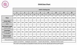 Image result for Child Clothes Size Chart by Age