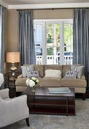 Image result for Living Room with Gray Curtains