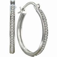 Image result for sterling silver hoops earring with diamond
