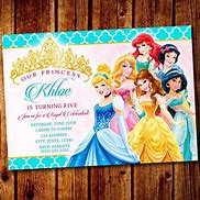 Image result for Disney Princess Postcard Party Invitations