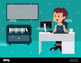 Image result for Office Worker at Desk Clip Art