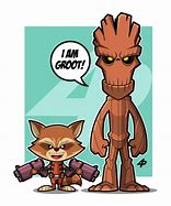 Image result for Rocket Raccoon and Baby Groot