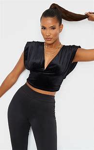 Image result for Black Velvet Crop Top