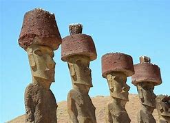 Image result for An Image of a Moai with a Feather Headdress On Its Head