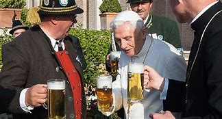 Image result for Pope Benedict Drinking Beer