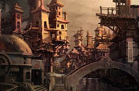 Image result for Steampunk Village Concept Art