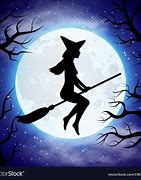 Image result for Cartoon Witch On Broom Silhouette