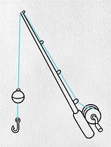 Image result for Fishing Rod Drawing