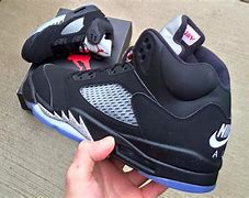Image result for Air Jordan 5 Black Fake Back of the Shoes
